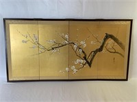 Japanese Cherry Silk Screen With Cherry Blossoms