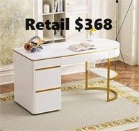 Flieks 60''Modern Executive Desk,White Curved