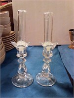 Crystal glass candle holders