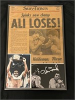 Chicago Sun Times Ali Loses -  Spinks Autograph