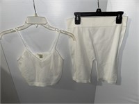 2-PC WHITE SHORTS OUTFIT M/L