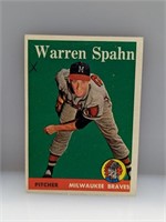 1958 Topps #270 Warren Spahn Braves HOF mk