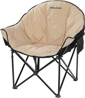 Fully Padded Moon Round Chair for Adults Beige
