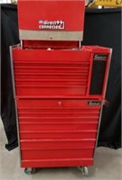 Two-piece Snap-on toolbox with keys and some