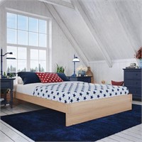 Wood Platform Bed Frame Maple Natural Finish -King