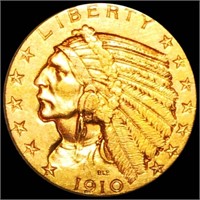 1910-S $5 Gold Half Eagle UNCIRCULATED