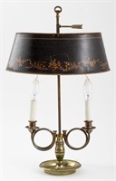 Two Light Bouillotte Brass Lamp