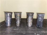 Four (4) Silver Plated Mint Julip Cups