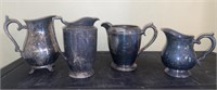Four (4) Silver Plated Water Pitchers