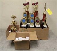(2) Boxes Assorted Trophies & (1) Box Marble