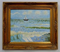 Impressionist  Seascape Oil On Canvas - 702