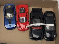 4 medium size die cast model cars