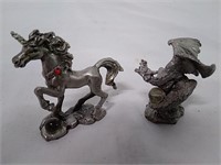 Metal Horse & Dragon Figurines