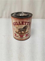 Gillett's Lye Tin. Full. Lion.