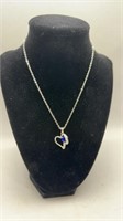 Blue Stone Heart Pendant Necklace