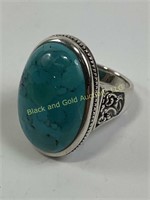 925 ring with turquoise size 9