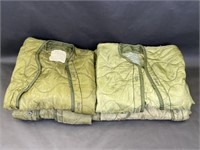 Four Medium Army Green Military Jacket Liners