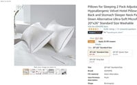 Pillows for Sleeping 2 Pack Adjustable Hypoallerg