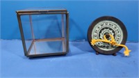 Japanese Amulet w/Wooden Stand, Glass Display Box