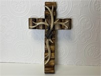 Antlers on Wood 18" Wall Cross