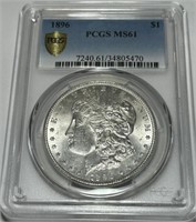 1896 MORGAN SILVER DOLLAR MS61