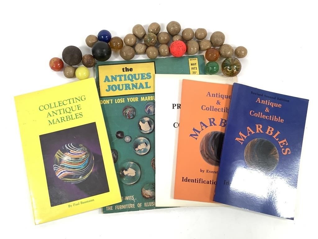 Vtg Rubber/Plastic Balls & Stones w Books