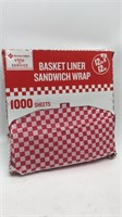 Basket Liner /sandwich Wrap 12in Square 1000 Sheet