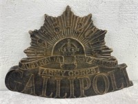 Heavy Cast Commemorative Gallipoli Door Plaque