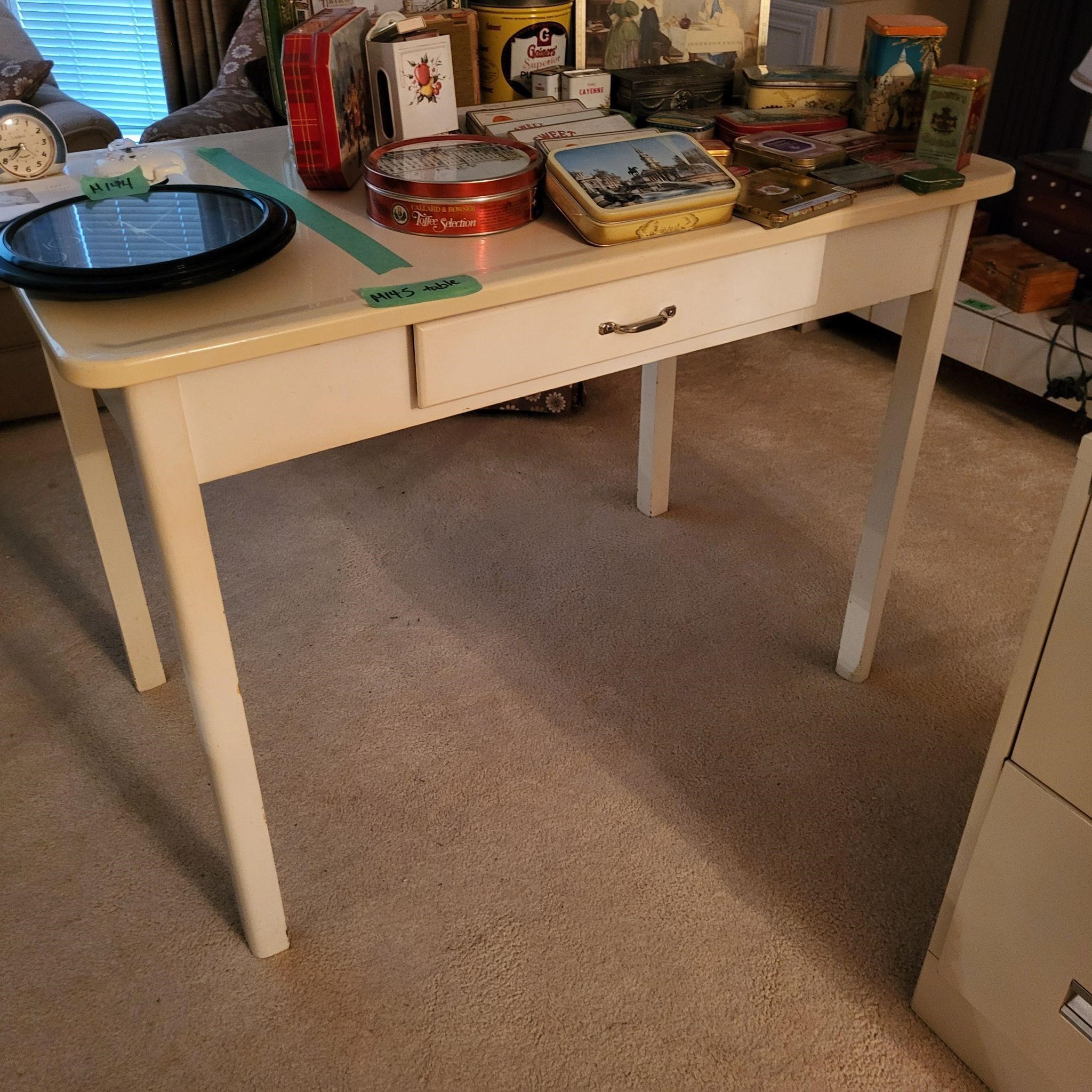 M145 Antique 20s Enamel top Farm table