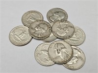 10- 1964 Washington Silver Quarter Coins