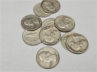 10- 1964 Washington Silver Quarter Coins