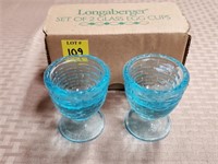Longaberger Set of 2 Glass Egg Cups