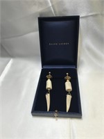 Vtg RL Blue Label  Fall II Cream Drop Earrings