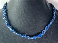 16" Sterling Lapis Necklace 18 Grams