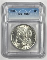 1900 Morgan Silver $1 Uncirculated ICG MS62