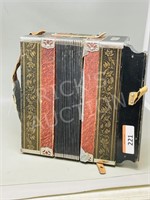 Hohner vintage wood case accordian