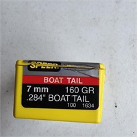 Speer Boat Tail 7mm 160  gr,.284" Boat Tales