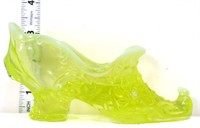 Fenton vaseline opalescent shoe