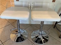 U - PAIR OF STOOLS W/ CHROME BASES (D13)