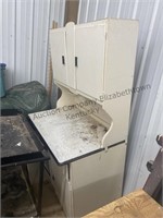 2 piece Wooden cabinet with metal top need some