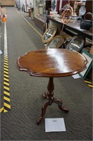 antique solid walnut pedestal candle stand