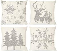 Christmas Pillow Covers 16x16 Set of 4 * SEE IN