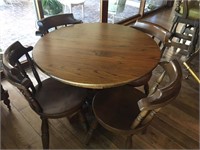 Spindle Back Oak Chairs & Table Set -