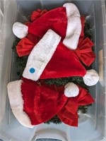 Christmas Decorative Lot Santa Hats, Bows, &