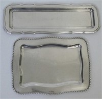 Spanish sterling silver card tray & snuffer tray