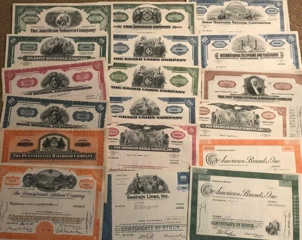 50 pcs. Random Type Old Cool Stock Certificates