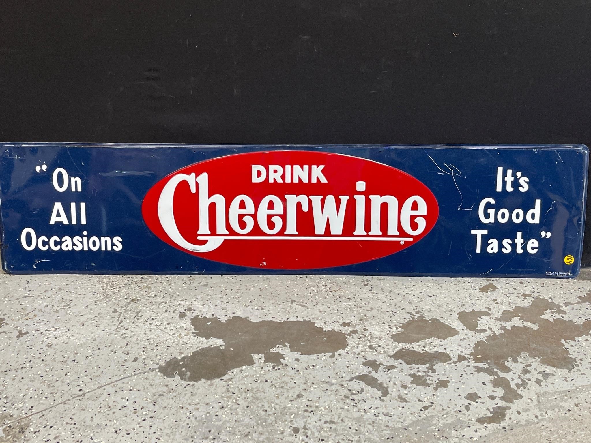 EMBOSSED DRINK CHEERWINE SIGN-48X11