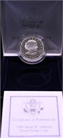 1999 PROOF SBA DOLLAR W BOX PAPERS