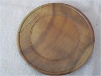 cherry hand turned plate 8.5"dia signed