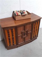 Vintage stereo phonograph 8-track player cabinet